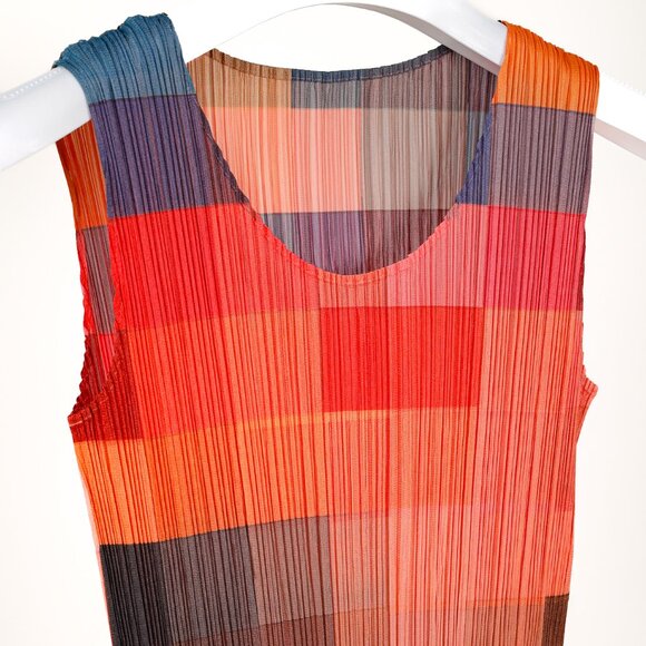 Pleats Please Issey Miyake Archival Multicolour Gradient Squares Dress - Picture 3 of 8